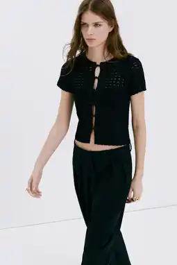 Wehkamp Mango gebreide top - zwart aanbieding