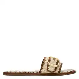 Wehkamp Steve Madden Seabreeze slippers met siergesp ecru/bruin aanbieding