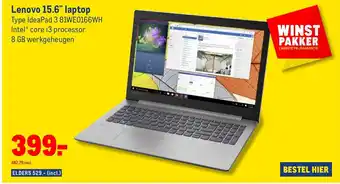 Makro Lenovo 15.6" laptop aanbieding