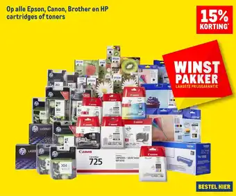 Makro Epson, Canon, Brother en HP cartridges of toners aanbieding