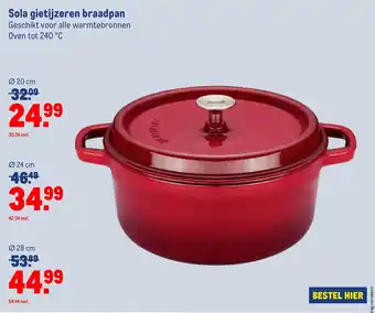 Makro Sola gietijzeren braadpan 20cm aanbieding