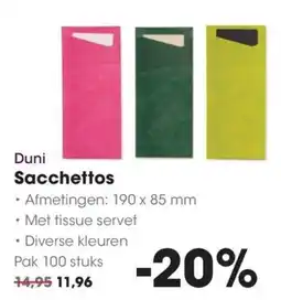 HANOS Duni Sacchettos aanbieding