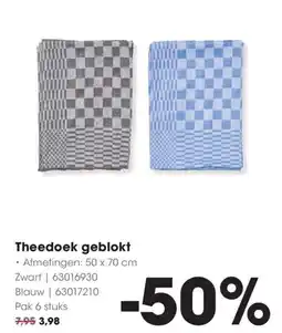 HANOS Theedoek geblokt aanbieding