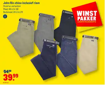 Makro John Ric chino inclusief riem aanbieding