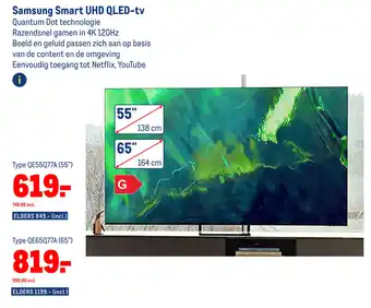 Makro Samsung Smart UHD QLED-tv 55" aanbieding