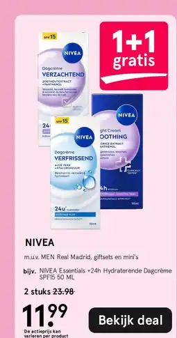 Etos NIVEA Essentials +24h Voedende Dagcrème SPF15 50 ML aanbieding