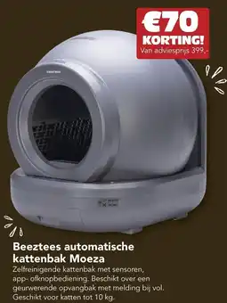 Discus Beeztees automatische kattenbak Moeza aanbieding