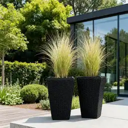 Action Set van 2 plantenpotten - zwart aanbieding