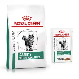 Zooplus 3,5kg + 12x85g natvoer Satiety Support Weight Management Royal Canin Veterinary Kattenvoer aanbieding
