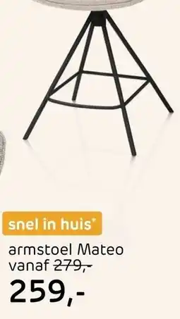 Henders & Hazel Mateo armstoel aanbieding
