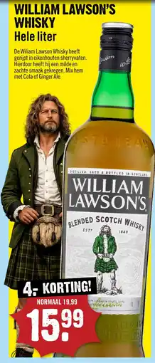 Dirck 3 William Lawsons whisky aanbieding