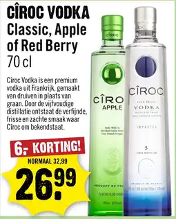 Dirck 3 Cîroc Vodka Classic, Apple of Red Berry aanbieding