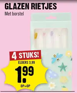 Dirck 3 Glazen rietjes met borstel aanbieding