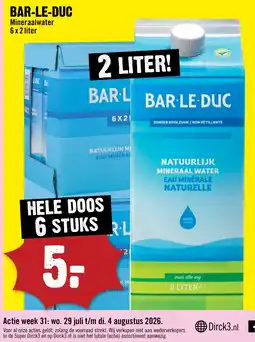 Dirck 3 bar-le-duc mineraalwater aanbieding