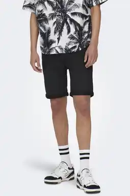 Wehkamp ONLY & SONS ONSPLY regular denim short black denim aanbieding