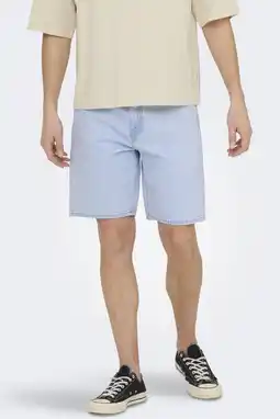 Wehkamp ONLY & SONS ONSEDGE straight casual short light blue denim aanbieding