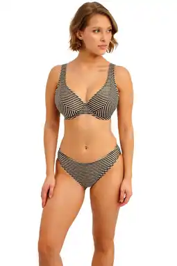 Wehkamp Freya niet-voorgevormde beugel bikinitop Arizona Wave met lurex zwart/beige aanbieding