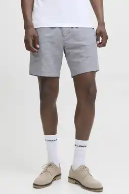 Wehkamp JACK & JONES PANTS STUDIO JPSTACE relaxed chino short met linnen blauw aanbieding
