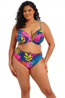 Wehkamp Elomi high waist bikinibroekje Porto Rafti blauw/roze/groen aanbieding