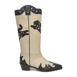 Wehkamp Fabienne Chapot Debby leren cowboylaarzen ecru/zwart aanbieding