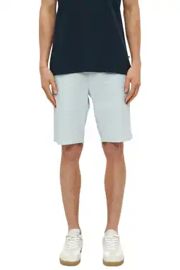 Wehkamp s.Oliver regular bermuda short met linnen lichtblauw aanbieding