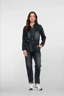 Wehkamp Geisha jumpsuit grey denim aanbieding