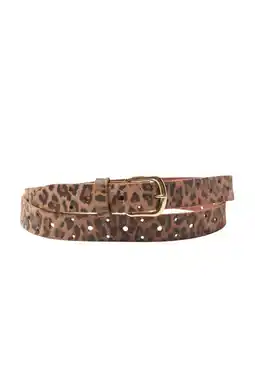 Wehkamp Pinned by K leren riem met panterprint bruin aanbieding