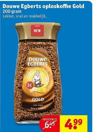 Kruidvat Douwe Egberts oploskoffie Gold 200gram aanbieding