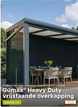 Tuinmaximaal Gumax® Heavy Duty vrijstaande overkapping aanbieding