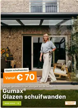 Tuinmaximaal Gumax® Glazen schuifwanden aanbieding