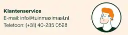 Tuinmaximaal Klantenservice aanbieding