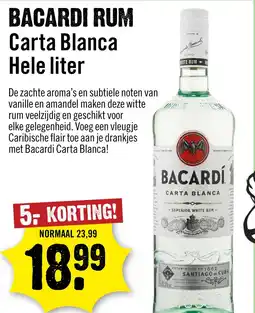Dirck 3 Bacardi Carta Blanca 100 cl aanbieding