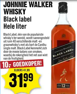 Dirck 3 Johnnie Walker Black Label 12 Years Whisky 100 cl aanbieding