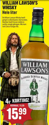 Dirck 3 William Lawson's Whisky 100 cl aanbieding