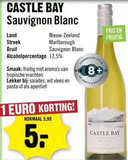 Dirck 3 Castle Bay Sauvignon Blanc 75 cl aanbieding