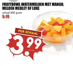 De Boerenschuur Fruitbowl watermeloen met mango, meloen medley of luxe aanbieding