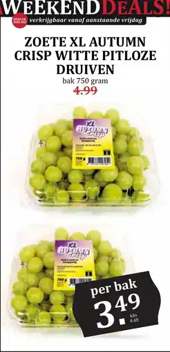 De Boerenschuur zoete xl autumn crisp witte pitloze druiven aanbieding