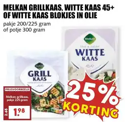 De Boerenschuur melkan grillkaas, witte kaas 45+ of witte kaas blokjes in olie aanbieding