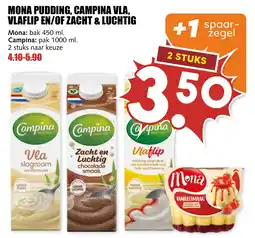 De Boerenschuur Mona pudding, Campina vla, Vlaflip en/of Zacht & Luchtig aanbieding
