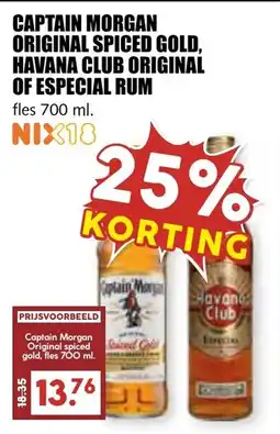 De Boerenschuur captain morgan original spiced gold, havana club original of especial rum aanbieding