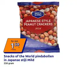 Action Snacks of the World pindabollen in Japanse stijl Mild aanbieding