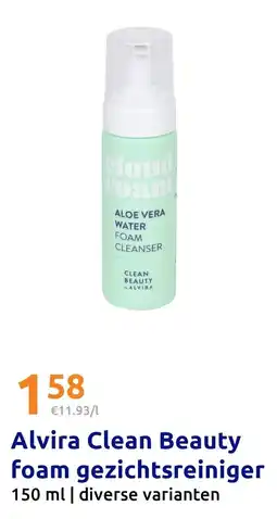 Action Alvira Clean Beauty foam gezichtsreiniger aanbieding