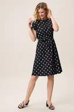 Wehkamp Miss Etam zomerjurk met stippen zwart aanbieding