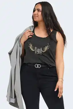 Wehkamp ONLY CARMAKOMA top Plus Size met print - zwart aanbieding