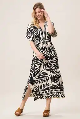 Wehkamp Miss Etam midi jurk zwart aanbieding