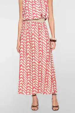 Wehkamp Geisha midi rok maxi rok koraalrood aanbieding