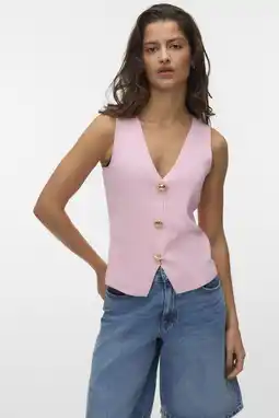 Wehkamp VERO MODA top fijn gebreid lichtroze aanbieding