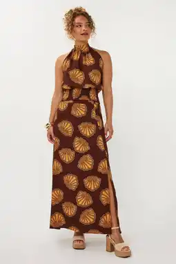 Wehkamp Ydence maxi rok met split en print - bruin aanbieding