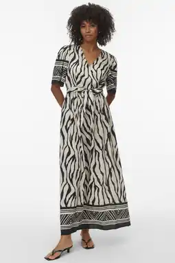Wehkamp VERO MODA maxi jurk met zebraprint ecru aanbieding