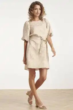 Wehkamp Smashed Lemon cocktailjurk met lurex beige aanbieding